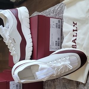 NWT Bally Bikki Heritage Red 2 Calf Plain Sneakers Size 11